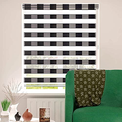 Fresh From Loom Premium Blinds for Window | Roller Horizontal Curtain Shades for Living Room Bedroom Home and Office | Roll Up Pulling Blinders (Brown, Size- Wide 90 cm x Long 140 Cm, Polyester) - Image 1