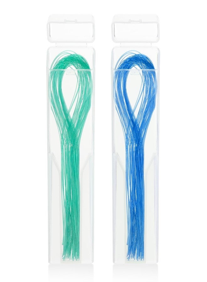 WLLHYF Dental Floss Threader Multifunctional Threader Nylon Loop Design for Your Teeth Deep Clean Floss for Braces Bridges & Implants 100 Count (2 Pack) Blue + Green - Image 3