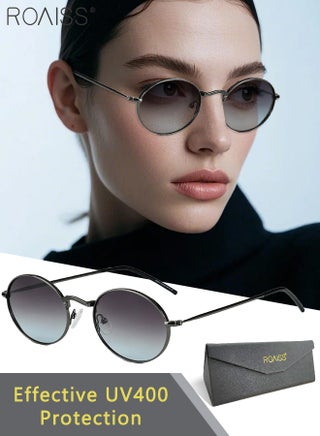 Retro Polarized Oval Sunglasses for Women Men, UV400 Protection Sun Glasses with Gradient Grey Blue Lens, Fashion Anti-Glare Sun Shades for Women with Glasses Case, 54mm - pzsku/Z3D0261BB0F7F976F20C0Z/45/_/1740831090/9a3a85ae-502f-489d-be8b-90a1955e0eac