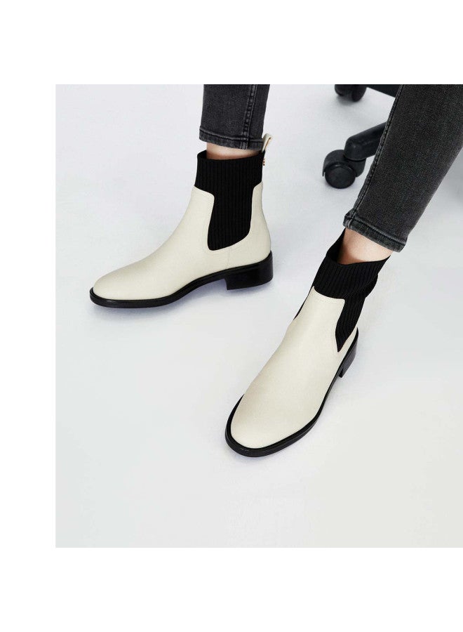 Marie Claire Mc Women's Shoes Knitted Chelsea Boots Elegant And Simple Women's Shoes - Image 2