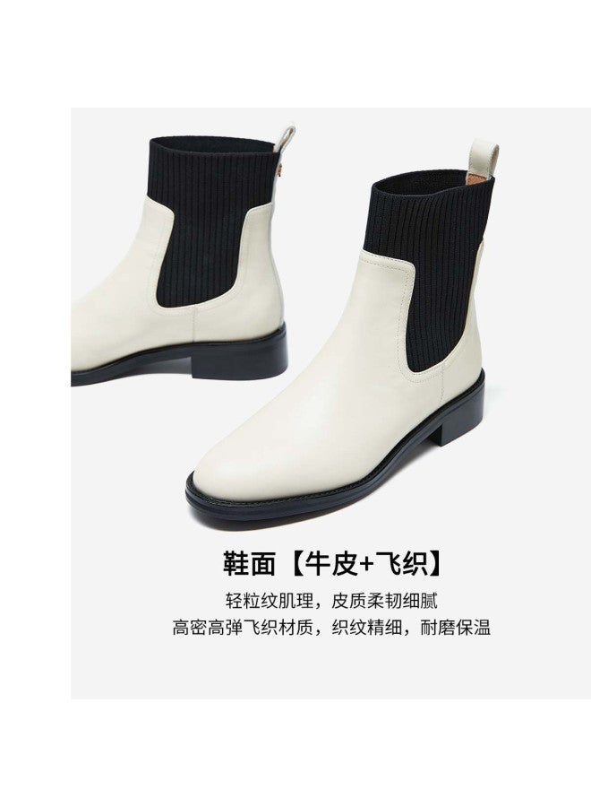 Marie Claire Mc Women's Shoes Knitted Chelsea Boots Elegant And Simple Women's Shoes - Image 4