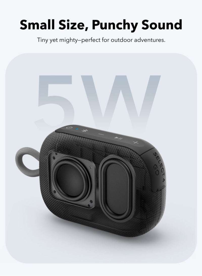 Soundcore Select 4 Go Bluetooth Speaker by Anker, Ultra Portable, Up to 20 H Playtime, IP67 Waterproof and Dustproof, Floatable, Powerful Sound, Ideal for Indoors and Outdoors, Hiking, and Biking Black - Image 4