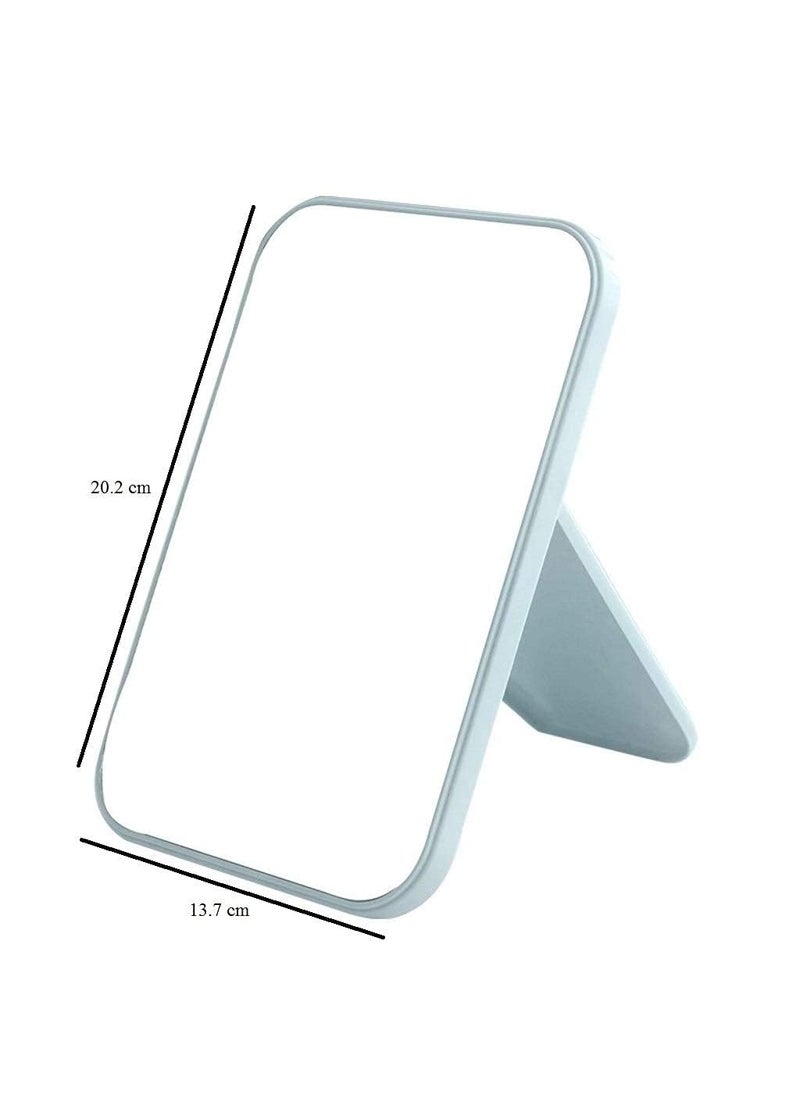 Clovis Clovis Desktop Makeup Mirror Foldable Makeup Mirror Simple Portable Princess Mirror Square Folding Mirror Makeup Mirror Small Vanity Mirror with Stand for Women Cosmetic Mirror Pink and Blue  - Image 2