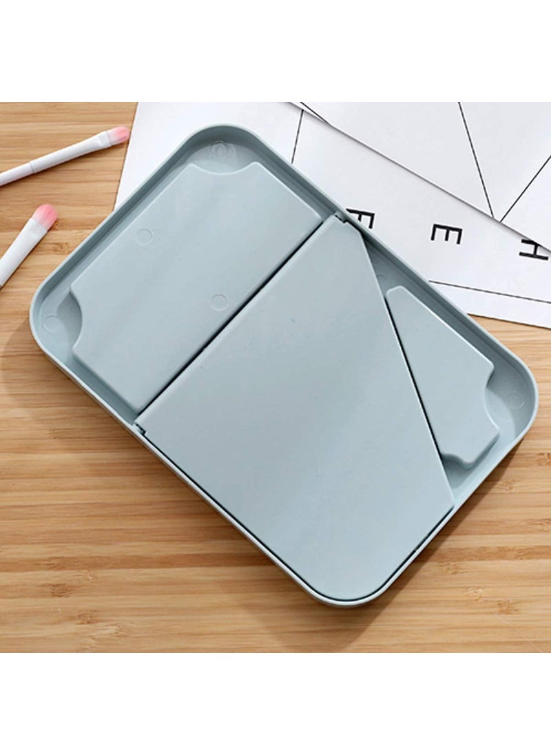 Clovis Clovis Desktop Makeup Mirror Foldable Makeup Mirror Simple Portable Princess Mirror Square Folding Mirror Makeup Mirror Small Vanity Mirror with Stand for Women Cosmetic Mirror Pink and Blue  - Image 3