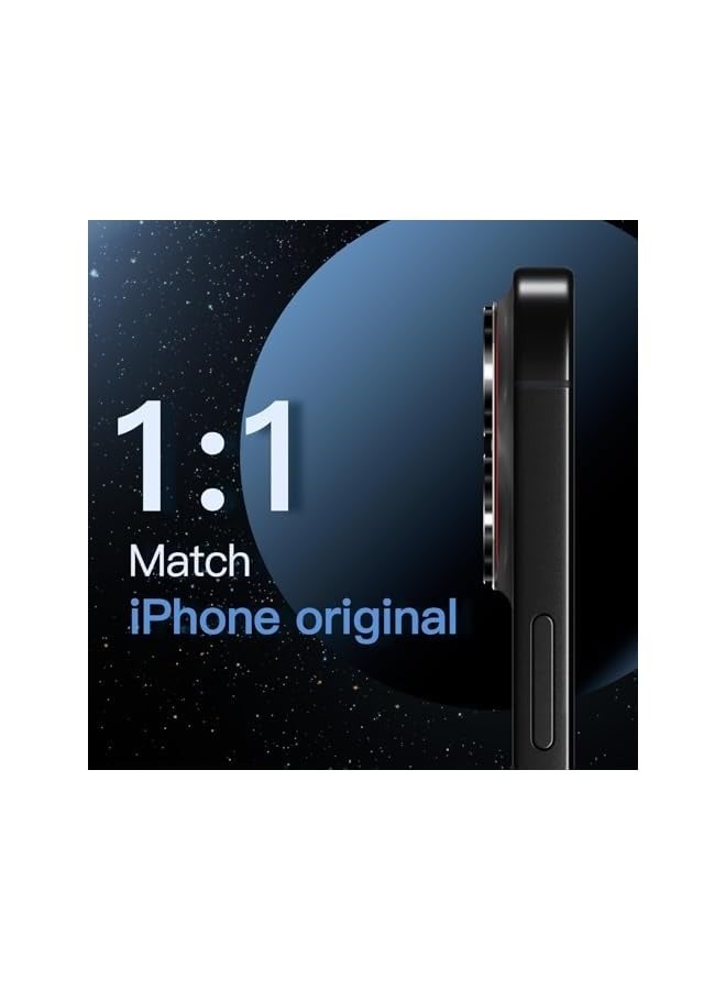 جي تيك واقي عدسة الكاميرا لهاتف iPhone 16 Pro مقاس 6.3 بوصة وiPhone 16 Pro Max مقاس 6.9 بوصة، غطاء حلقي من الزجاج المقوى بتغطية كاملة 9H، لوحة معدنية غير لامعة، صديق للحافظة، عبوة واحدة (أسود) - Image 5