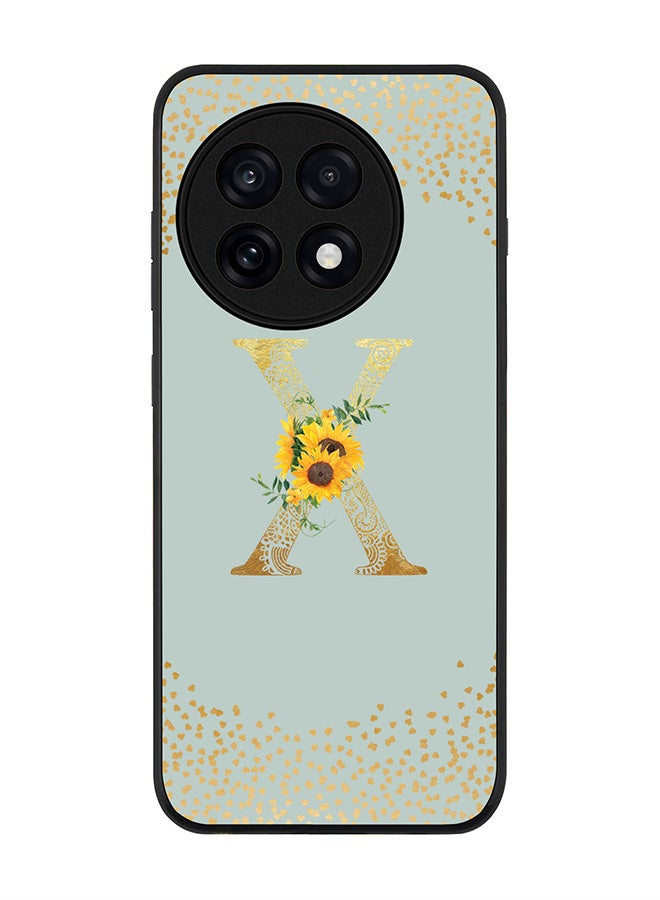 Stylizedd For OnePlus 13R / Ace 5 Pro Case,Slim fit Camera Protection, Shockproof Thin Phone cover  - Custom Floral Monogram - X  (Light Grey )
