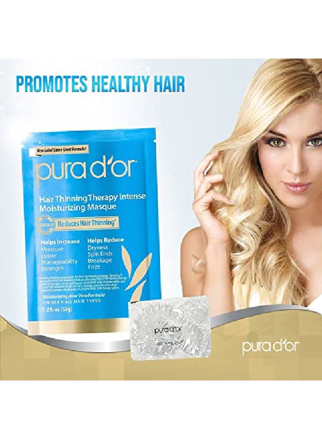 Pura d'or Hair Thinning Therapy Intense Moisturizing Biotin Masque 12Oz 8Pack (96Oz) Deeply Hydrating Treatment Hair Mask With Caffeine Catalase For Thicker Hair Men & Women (Packaging May Vary)  - Image 3
