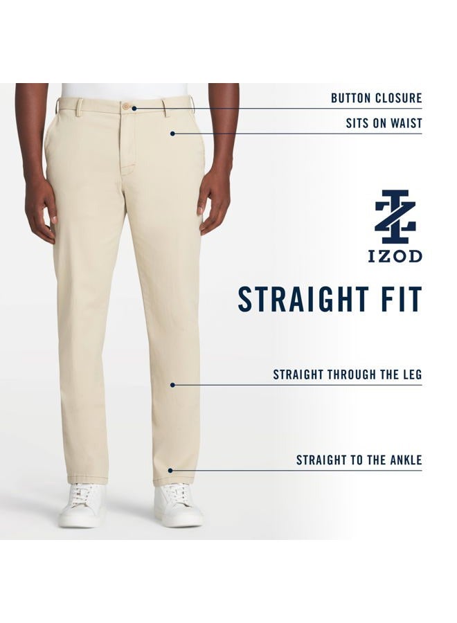 IZOD Men's Saltwater Straight Fit Stretch Flat-Front Chino Pant Casual, Opaque, Cadet Navy, 36W / 32L - Image 4