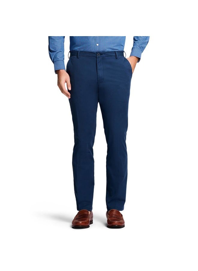 IZOD Men's Saltwater Straight Fit Stretch Flat-Front Chino Pant Casual, Opaque, Cadet Navy, 36W / 32L - Image 1