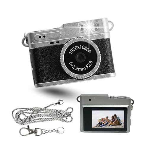 AiTechny Mini Digital Camera with Filter Mode, 1080p Video, Flash Light, Leather Texture Small Working Camera with Metal Keychain Compact for Travel, Gifts & Fun Shooting, 32 GB - Image 1
