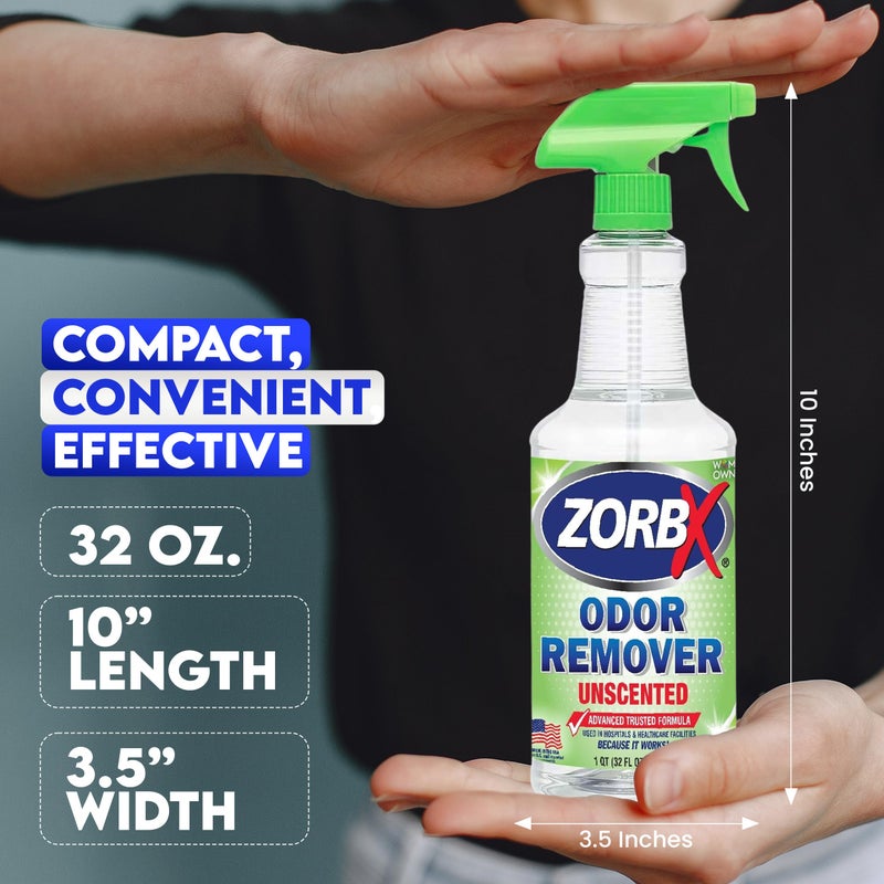 ZORBX Unscented Odor Remover Spray 32 oz - Perfect Solution for Strong Odor - Advanced Trusted Formula & Fast-Acting Odor Eliminator for Dog, Cat, Puppy - Image 3