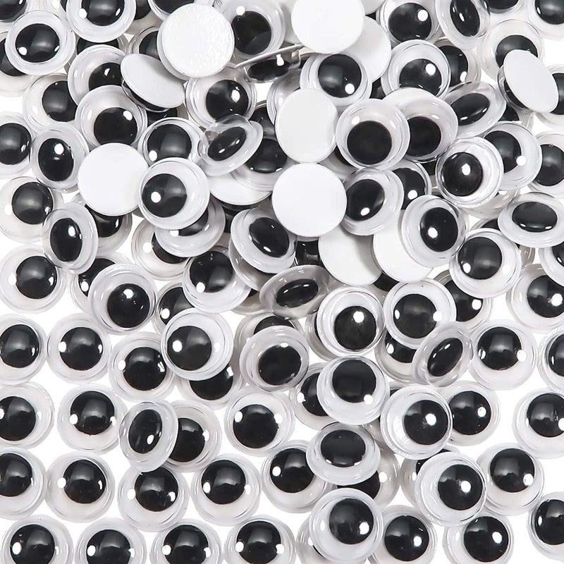Prescent 230pc Round Googly Wiggle Eyes 8mm for Art Carft, Doll Making, Silly Sock, DIY (8 mm - 230 pc) - Image 1