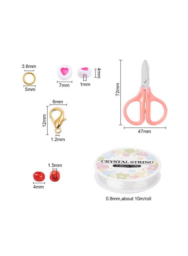 JAUNTY Beadsnfashion Opaque Colors Glass Seed Beads and Alphabet Beads DIY Kit with Jump Ring, Clasps, Elastic Cord and Scissor for Jewellery Making, Beading, Embroidery and Art and Crafts - Image 2