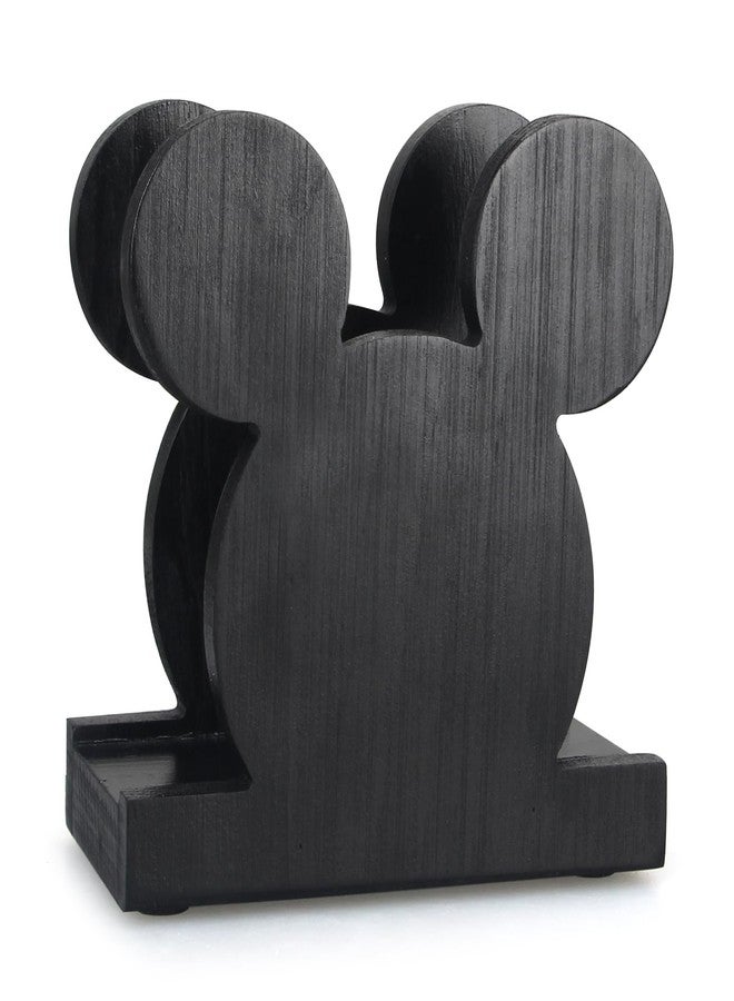 Renawe Cute Wooden Napkin Holder for Table Napkin Holder Modern Cocktail Napkin Holder Black Kitchen Decorative Napkin Holders Farmhouse Rustic Wood Napkin Holder Party Dinner Christmas Napkin Holder - Image 3