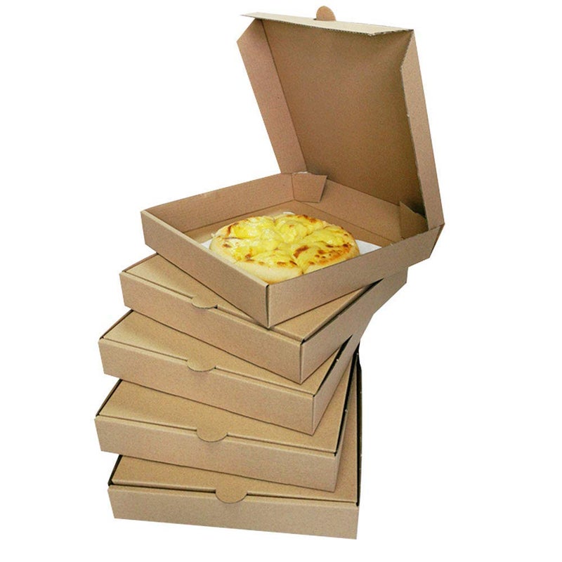 Generic MALANI STORE Corrugated Cardboard Pizza Box 9 X 9 X 15 Inch Brown Pack of 10  - Image 4