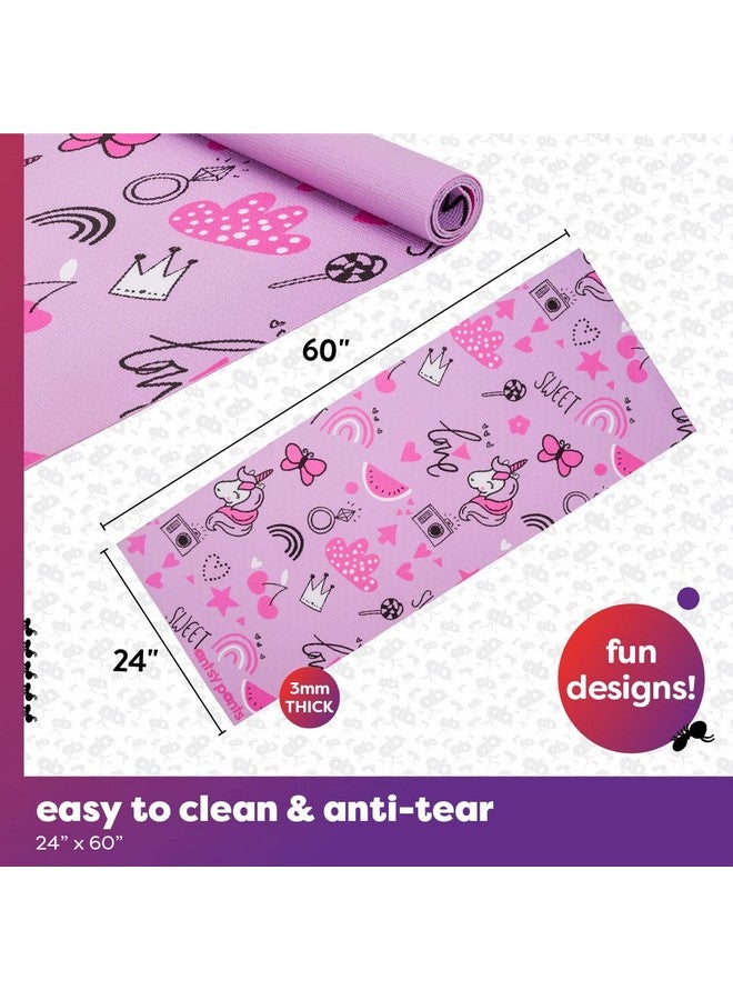 Antsy Pants Antsy Pants Kids Yoga Mat - Yoga Mat for Kids, Yoga Mats for Home Workout, Travel Yoga Mat, Sturdy Workout Yoga Mat Non Slip, for Kids, Toddlers, Size 60” x 24”, 3mm Thick Free of Toxic Phthalates  - Image 5