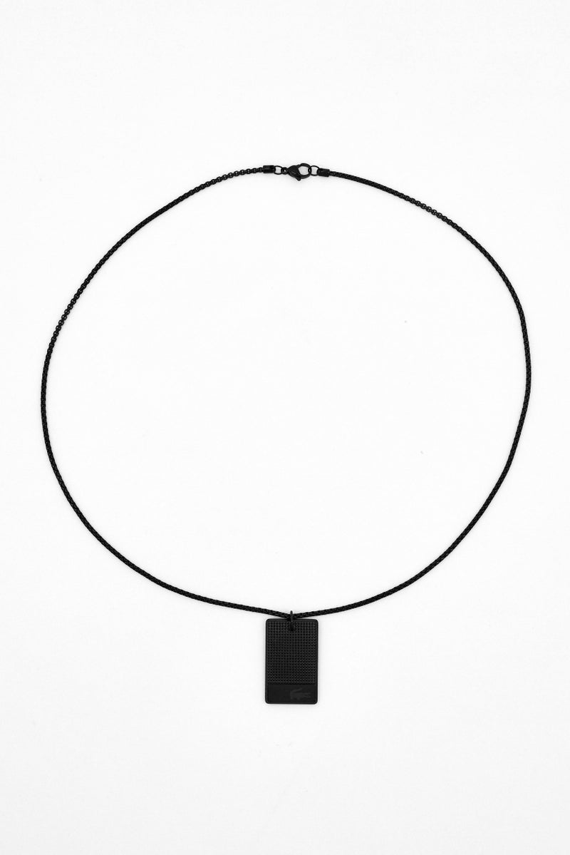 LACOSTE Men Stainless Steel Pendent Fashionable Necklace, Black - Image 4