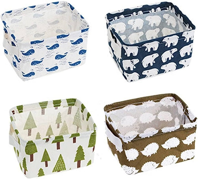 CELLEBII Collapsible Fabric storage organizer with Handles Rectangle Mini Storage Shelf Basket Perfect Spacious Decorative Storage In any Room Closet Drawer Organizer for Nursery 2 - Image 1
