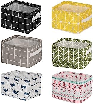 CELLEBII Collapsible Fabric storage organizer with Handles Rectangle Mini Storage Shelf Basket Perfect Spacious Decorative Storage In any Room Closet Drawer Organizer for Nursery 2 - Image 2