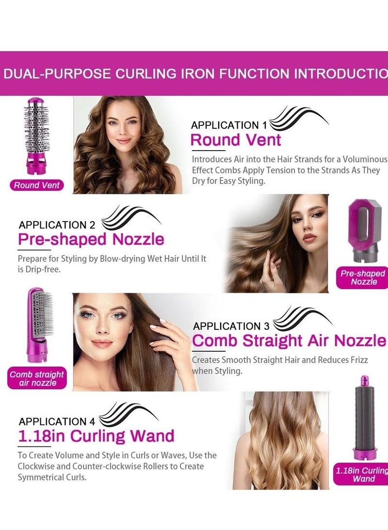 ELTRAZONE 5 in 1 Hair Dryer Brush, Detachable Multifunctional Dryer Styling Tool, Negative Ionic Blow Dryer & Volumizer Styler Hot Air Brush, Curling Iron Dual-Purpose Styling Brush for All Hairstyle - Image 5
