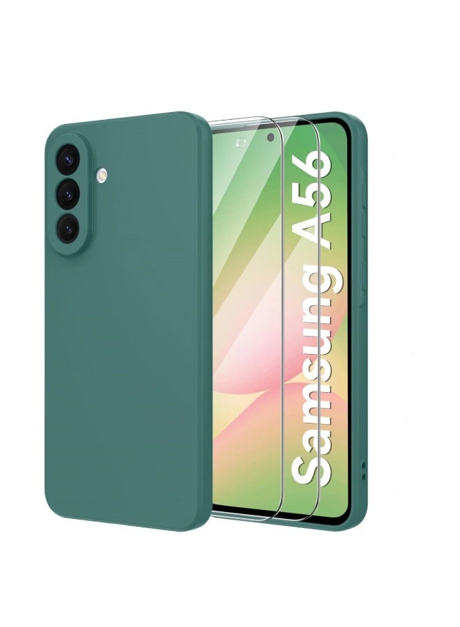 BORTONY Samsung galaxy A56 Case Cover Liquid Silicone Case With 2-Pack Screen Protector Silky-Soft Touch Full-Body Protective Phone Case for Samsung A56 6.7-inch - Image 1