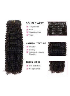 أيه بي أتس أميزنغ بيوتي هير وصلات شعر مجعدة من ABH AMAZINGBEAUTY HAIR Kinkys، 3C و4A، خصلات مزدوجة من شعر بشري حقيقي مجعد، مشابك شعر للأمريكيين من أصل أفريقي، 120 جرام، لون أسود طبيعي #1B، 10 بوصات  - Image 4