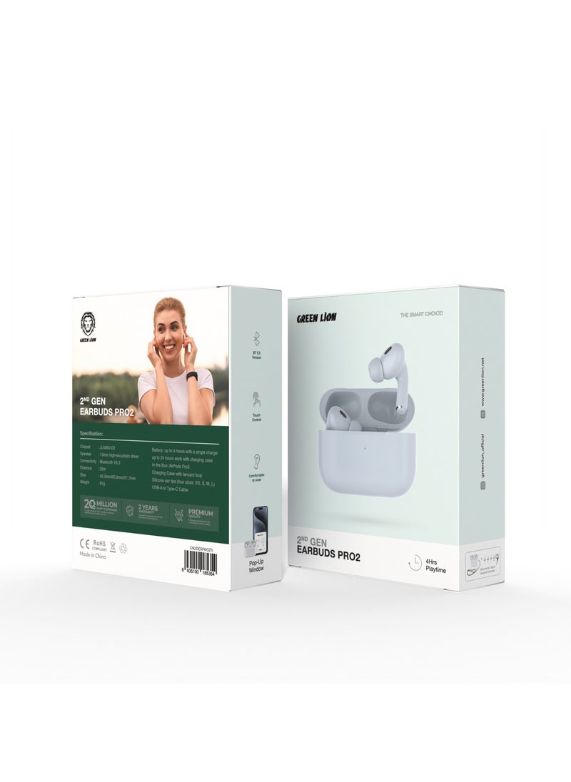 GreenLion - True Wireless Earbuds Pro 2 / Up to 4 Hours Working Time / Comfortable to Wear / Touch Control / Bluetooth 5.3V - Titanium - Image 1