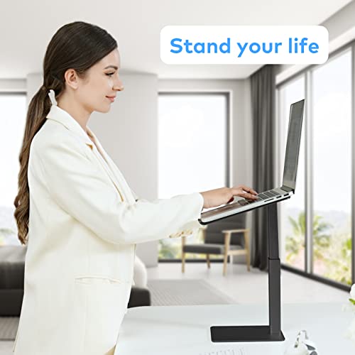 VECOFO Laptop Stand for Desk, Ergonomic Aluminum Laptop Stand Adjustable Height from 7-15", Sitting and Standing Laptop Riser for 10-17" Notebook - Image 2