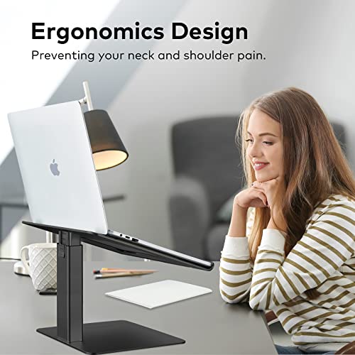 VECOFO Laptop Stand for Desk, Ergonomic Aluminum Laptop Stand Adjustable Height from 7-15", Sitting and Standing Laptop Riser for 10-17" Notebook - Image 4