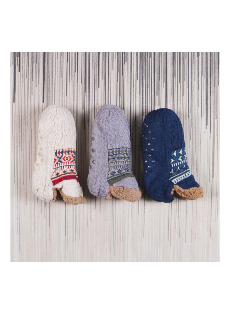 SYOSI Slipper Socks for Women Men, Sherpa Fleece Lined Socks Non Slip Socks Soft Indoor Slipper Socks Non Slip Cozy Bed Socks Snug Winter Socks Warmth Bed Slippers for Indoor Home House Floor - Image 2