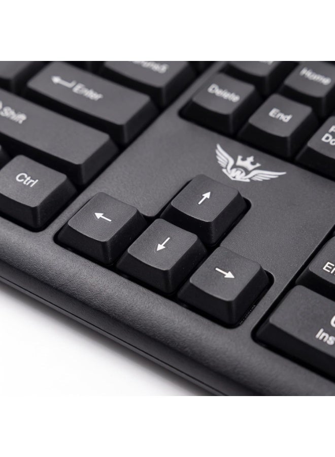 KM2024 Wired Keyboard and Mouse Combo for Windows PC, USB Plug-and-Play, Spill-Resistant - Image 2