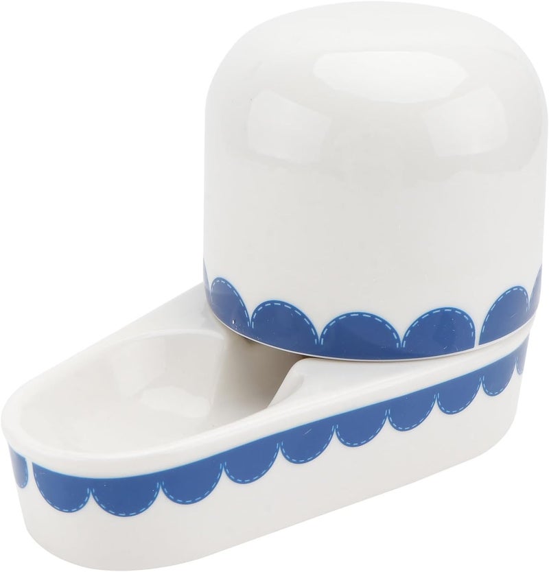 Ceramic Rabbit Waterbowl Creative Pet Drinking Bowl for Small Animals Home Use Blue Ceramic Water Dish for Rabbits and Chinchillas - Image 1