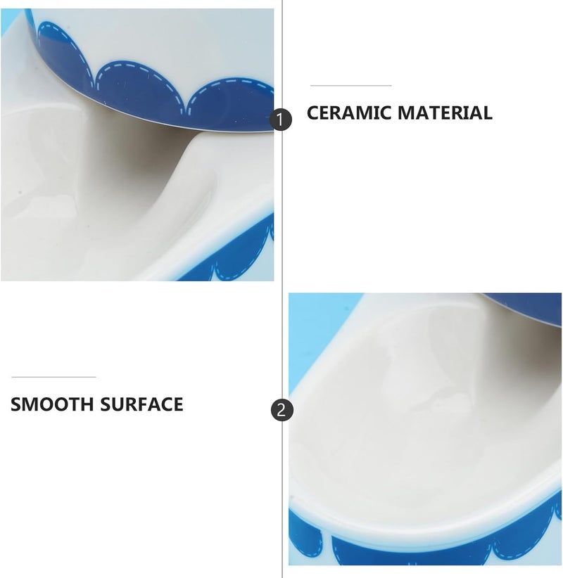 Ceramic Rabbit Waterbowl Creative Pet Drinking Bowl for Small Animals Home Use Blue Ceramic Water Dish for Rabbits and Chinchillas - Image 3