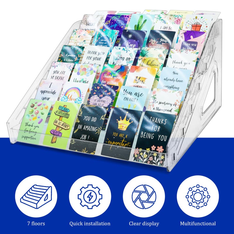 Philbinden 7 Tier Acrylic Card Display Stand 12"" Sports Card Shelf-Versatile Display For Trading Cards  Psa Cards  Baseball Cards  Football Cards  Graded Cards And Business Cards And Stickers - Image 5