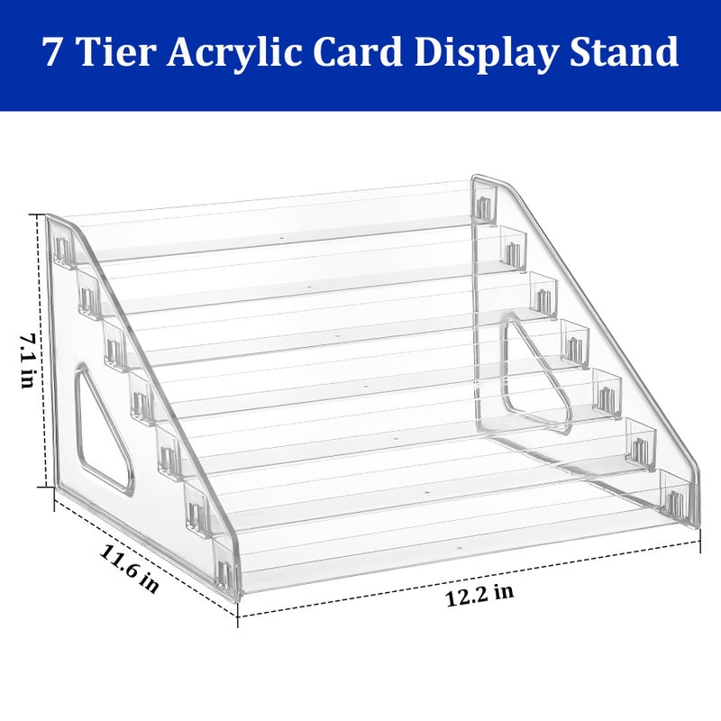 Philbinden 7 Tier Acrylic Card Display Stand 12"" Sports Card Shelf-Versatile Display For Trading Cards  Psa Cards  Baseball Cards  Football Cards  Graded Cards And Business Cards And Stickers - Image 2