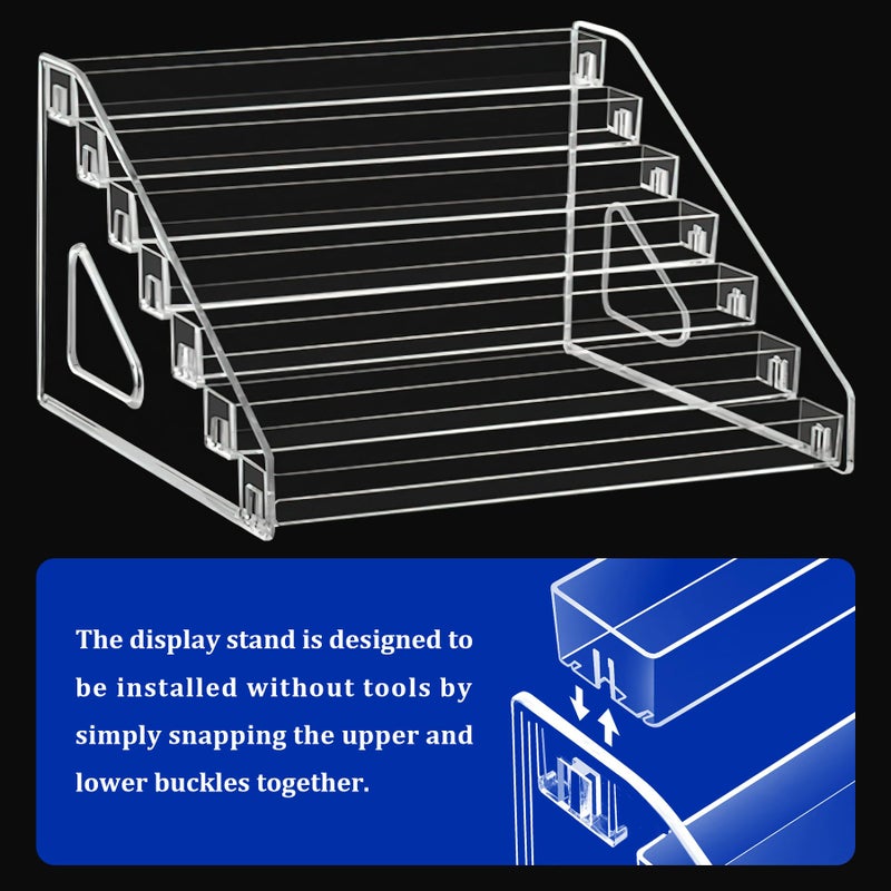 Philbinden 7 Tier Acrylic Card Display Stand 12"" Sports Card Shelf-Versatile Display For Trading Cards  Psa Cards  Baseball Cards  Football Cards  Graded Cards And Business Cards And Stickers - Image 3
