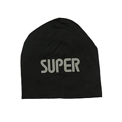iSWEVEN Cotton Slouchy Beanie and Skull Cap for Summer, Winter, Autumn & Spring Season, Can be Used as a Helmet Cap Too - Free Size (7041A, Black) - Image 3