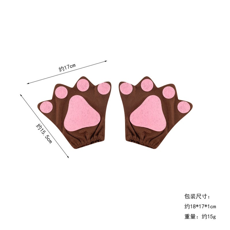 Cosplay Cartoon Claw Mittens Coffee Gloves 