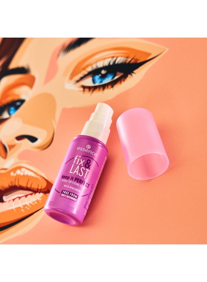 Essence Fix & Last Keep It Perfect Make-Up Fixing Spray | Long-Lasting Makeup Setting Mist | Transparent Finish | Natural Radiant Look | Oil-Free | Vegan & Alcohol-Free | Lightweight | 50ml Clear - Image 5