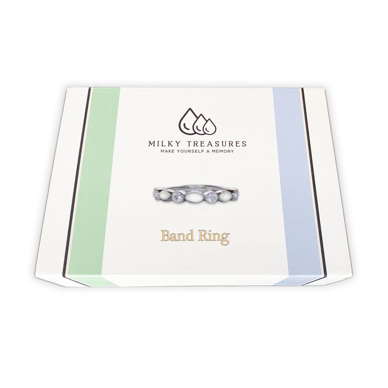 Milky Treasures Band Ring Diy Breastmilk Jewelry Making Kit | Adjustable Size 6 To 10 | Breastfeeding Keepsake | New Mom Gifts | Baby Shower Registry | 925 Sterling Silver [Full Kit] (Full Kit) - Image 5