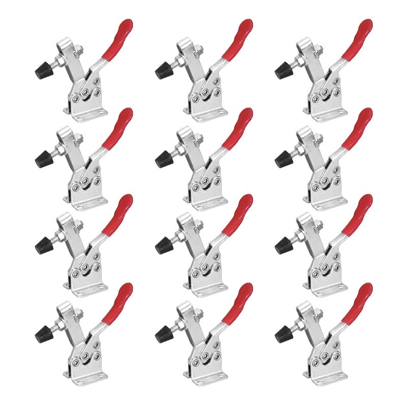 POWERTEC 12PK Hold Down Toggle Clamp, 300 lbs Capacity, 201B Antislip Quick Release Horizontal Clamps for Woodworking - Image 1