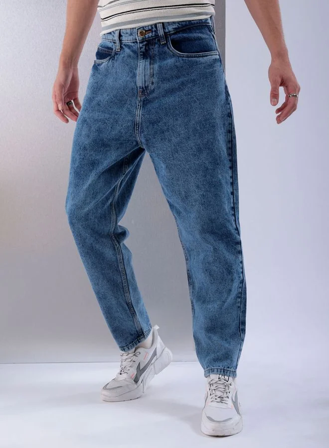 شركة المرآب الهندية Men Loose Tapered Solid Mid-Rise Jeans