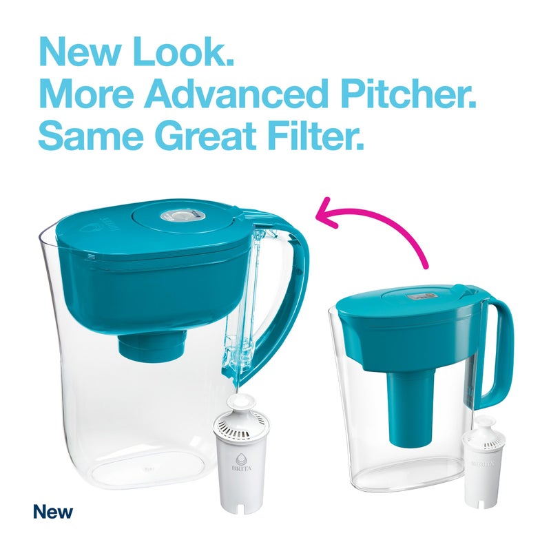 Brita Metro Water Filter Pitcher with SmartLight Change Indicator, BPA-Free, Replaces 1,800 Plastic Water Bottles a Year, Lasts Two Months, Includes 1 Filter, Small - 6-Cup Capacity, Turquoise - Image 2