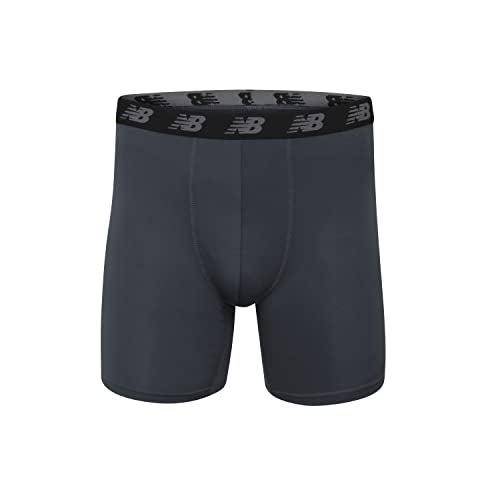New Balance Men's Performance 5" No Fly Boxer Brief, 4-Pack, Thunder/Thunder/Black/Black, X-Large (NB3017-4) - Image 2