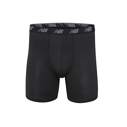 New Balance Men's Performance 5" No Fly Boxer Brief, 4-Pack, Thunder/Thunder/Black/Black, X-Large (NB3017-4) - Image 3