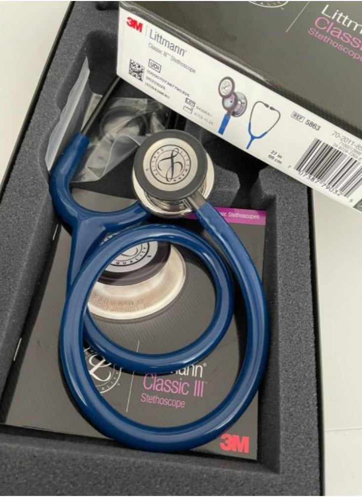 Littmann 3M LITTMANN CLASSIC III STETHOSCOPE 5863 NAVY BLUE  - Image 4