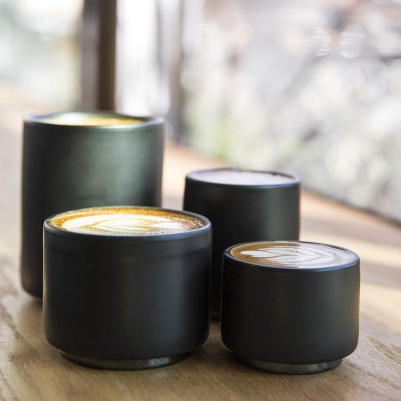 Fellow Monty Latte Art Cup 11oz - Double Wall Insulated Ceramic Coffee Mug for Cappuccino, Espresso & Barista, Stackable, Dishwasher Safe, Matte Black - Image 5