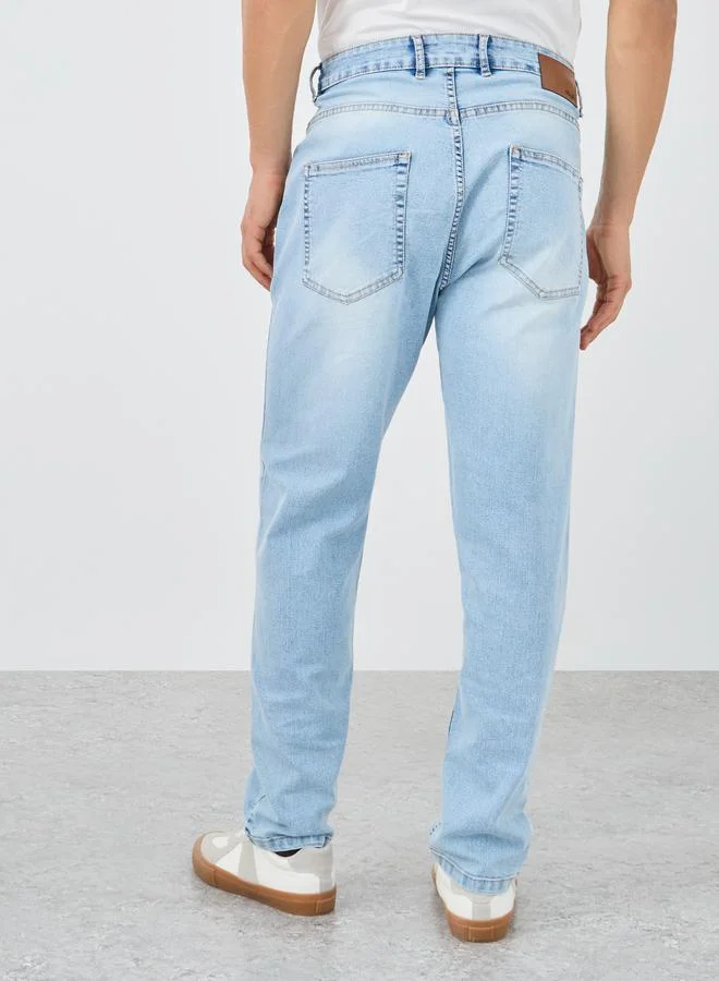 Styli Styli Mid Rise Five-Pocket Style Regular Fit Jeans