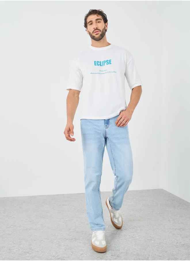 ستايلي Styli Mid Rise Five-Pocket Style Regular Fit Jeans
