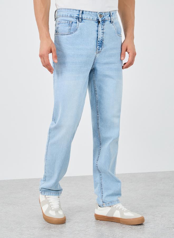 Styli Styli Mid Rise Five-Pocket Style Regular Fit Jeans  - Image 1